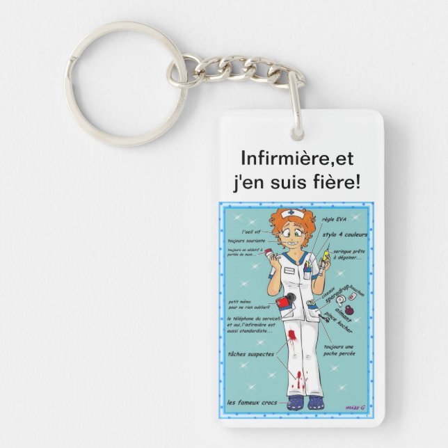 Llavero ¡enfermera y soy orgulloso! (Frente)