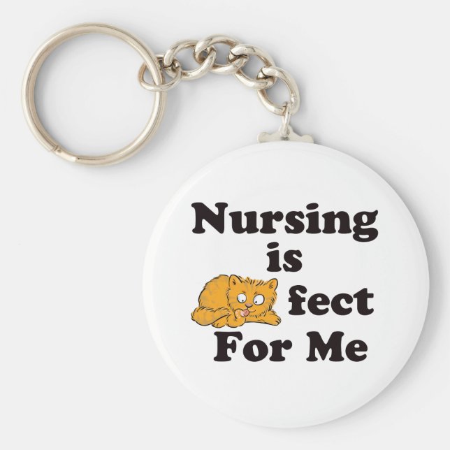 Llavero Enfermería es Purrr-fect para mí (Frente)