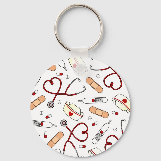 Llavero Enfermero Amor Imprimir fondo blanco (Anverso)