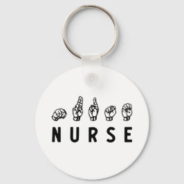 Llavero Enfermero ASL lenguaje de señas a mano Enfermería 
