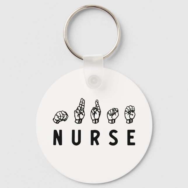 Llavero Enfermero ASL lenguaje de señas a mano Enfermería  (Anverso)