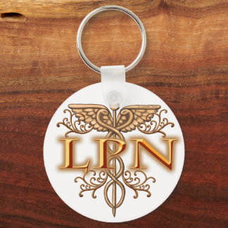 Llavero Enfermero de LPN de Fancy Copper Caduceus