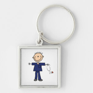 Llavero Enfermero de palitos masculino - Azul