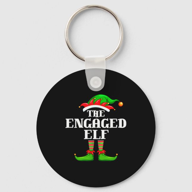 Llavero Engaged Elf Matching Family Group Christmas Party  (Anverso)