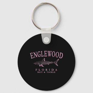 Llavero Englewood Florida Tiburón Retro nk Arte Pesca
