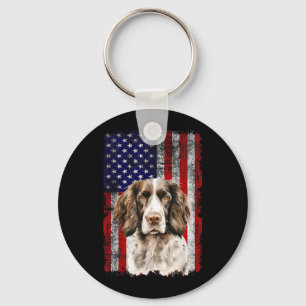 Llavero English Springer Spaniel Amante de Perros Bandera