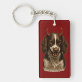 Llavero English Springer Spaniel Angel / Devil keychain