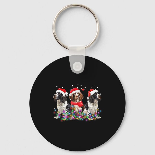 Llavero English Springer Spaniel Dog Christmas Matching Fa (Anverso)