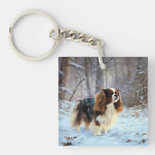 Llavero English Toy Spaniel Deja que nieve Navidad 
