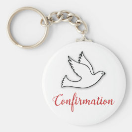 Llavero Enhorabuena devoción de confirmación con oro, rojo