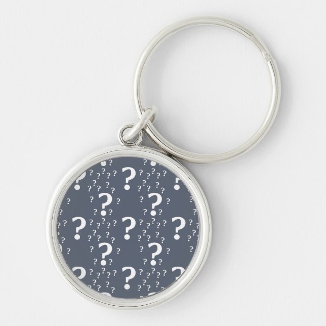 Llavero enigma de enigma de interrogación misterioso azul- (Frente)