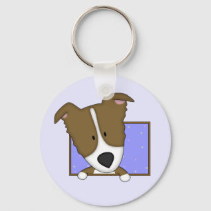 Llavero enmarcado del border collie de Brown del