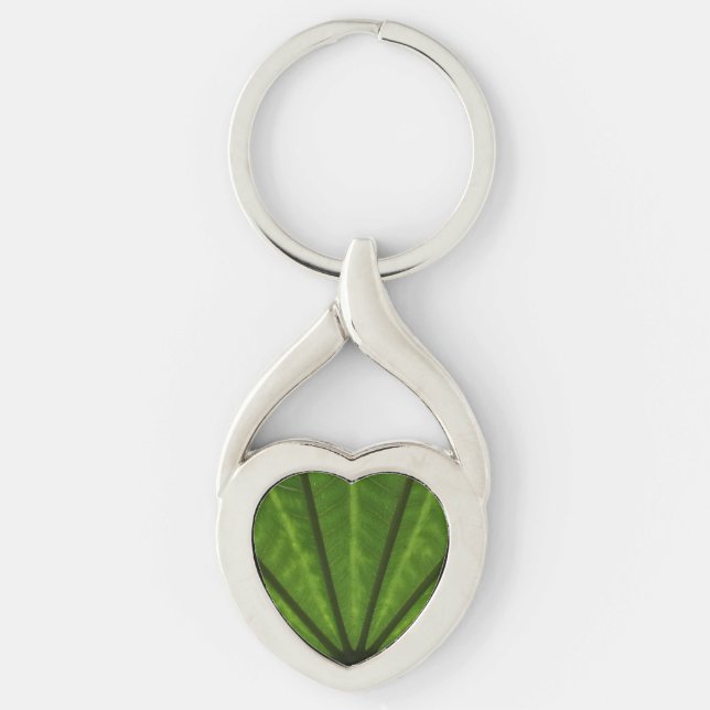 Llavero Enorme Keychain del corazón de la hoja verde (Anverso)