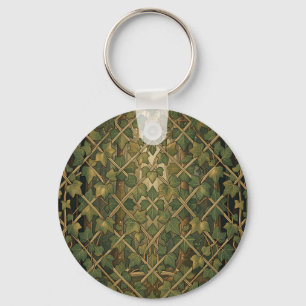 Llavero Enrejado de hiedra verde patrón de bosque vintage