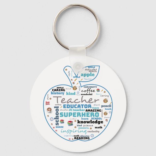 Llavero Enseñador Apple Wordart Keychain (Anverso)