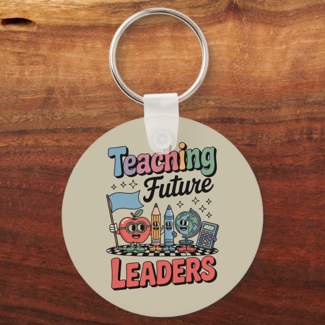 Llavero Enseñanza Retro Líderes Futuros Profesor Groovy (Anverso)