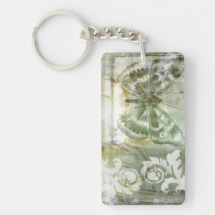 Llavero Entrada de mariposa verde con puerta de hierro