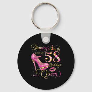 Llavero Entrando en mi cumpleaños 58 como la Reina de 58 a