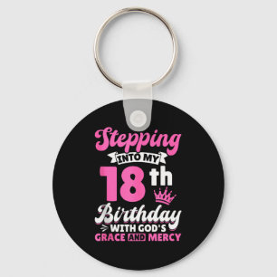 Llavero Entrando en mi cumpleaños número 18 con la gracia 