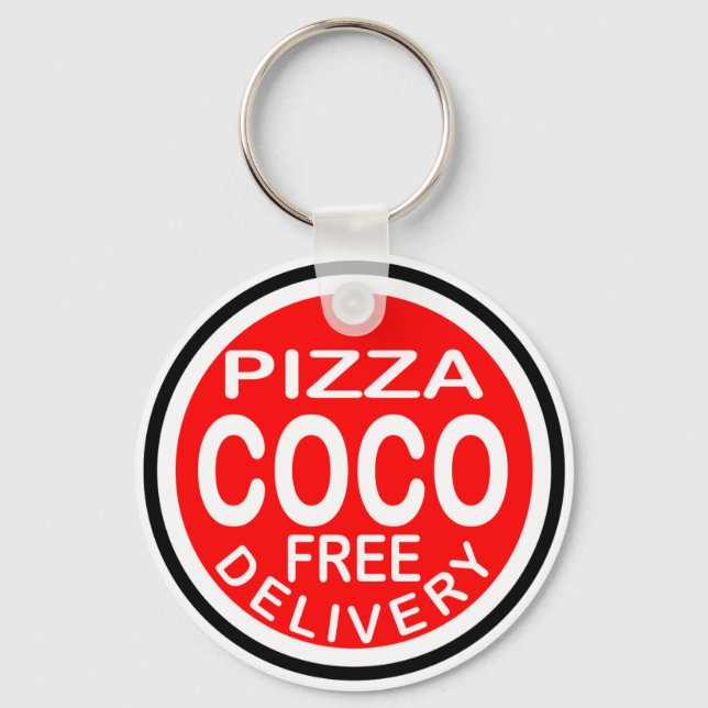 Llavero Entrega de pizza de Coco (Anverso)