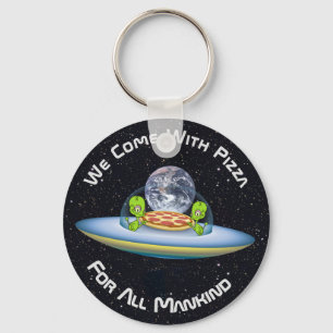 Llavero Entrega de pizza de OVNI personalizable