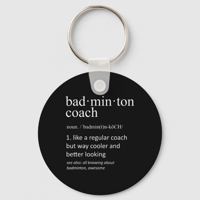 Llavero Entrenador de Badminton Funny Dictionary Definitio (Anverso)