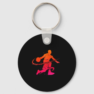 Llavero Entrenador de baloncesto masculino de niños dribla