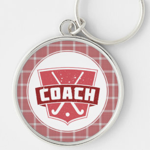 Llavero Entrenador de hockey sobre hierba rojo