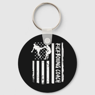 Llavero Entrenador de Kickboxing Bandera de EE. UU. Mujere