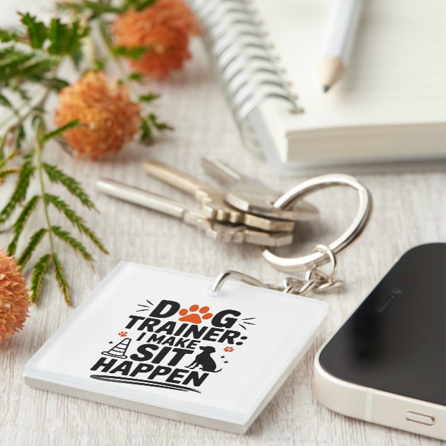 Llavero Entrenador De Perros Que Hago Sentarse (Frente Derecha)