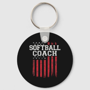 Llavero Entrenador De Softbol Orgullosa Bandera Estadounid
