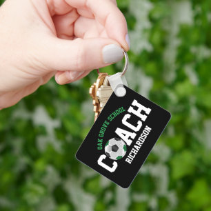 Llavero Entrenador deportivo de fútbol - Verde y Negro