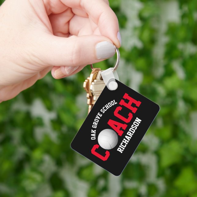 Llavero Entrenador deportivo de voleibol - Rojo (Mano)