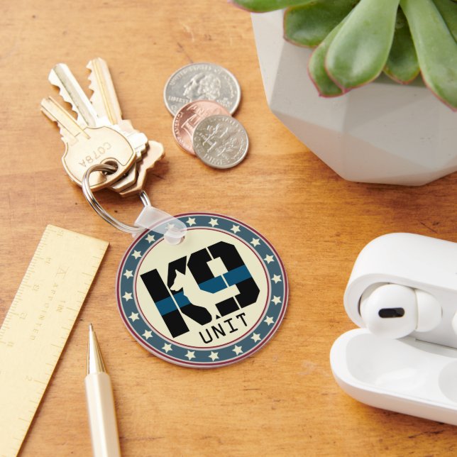 Llavero Entrenamiento en la línea azul delgada K-9 de la p (Escritorio )