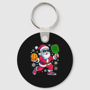 Llavero Entusiastas de pickleball santa diversión navideña