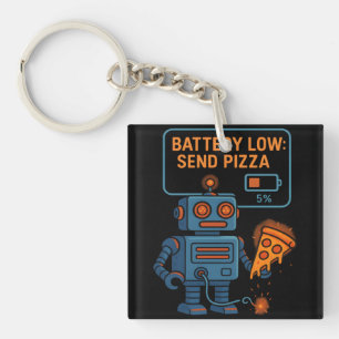Llavero Enviar Robot de Pizza Batería 5% Divertido para Am