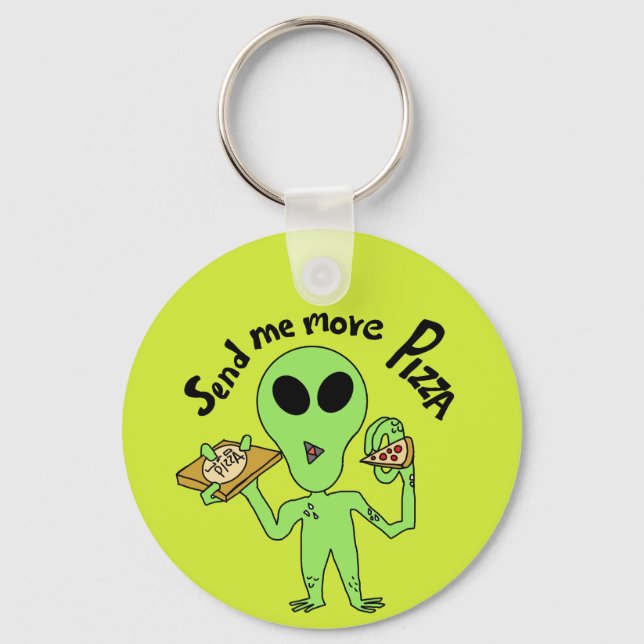 Llavero enviarme más pizza ufo (Anverso)