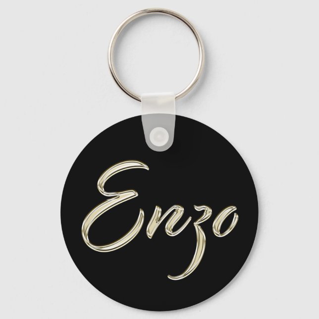 Llavero Enzo Nombre whitegold Button Schlüsselanhänger (Anverso)