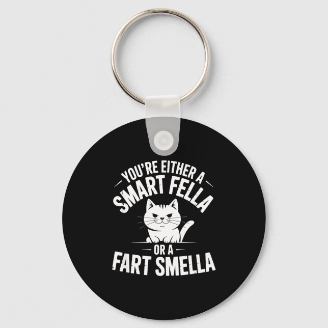 Llavero Epic Smella Cat Smart Fart Humor Spoonerism Fella (Anverso)