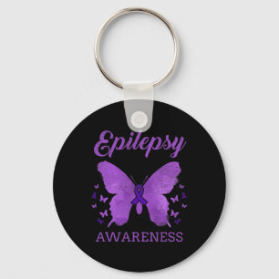 Llavero Epilepsia Awareness Butterfly Vintage