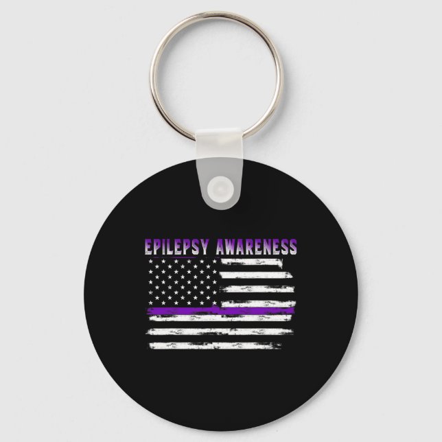 Llavero Epilepsia Awareness Estados Unidos Bandera Supleme (Anverso)