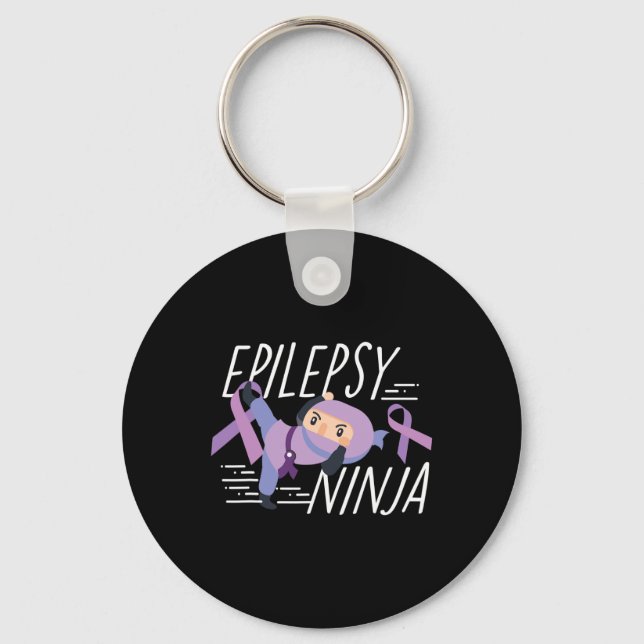 Llavero Epilepsia Awareness Ninja Ribbon (Anverso)