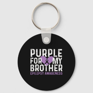 Llavero Epilepsia Awareness Purple For My Brother Ribbon
