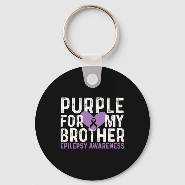 Llavero Epilepsia Awareness Purple For My Brother Ribbon (Anverso)