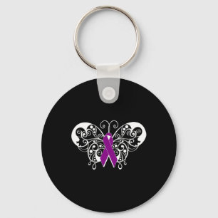 Llavero Epilepsia Awareness Purple Ribbon Butfly