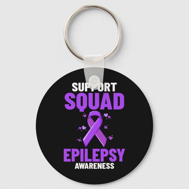 Llavero Epilepsia Awareness Purple Ribbon Guerrero de Puls (Anverso)