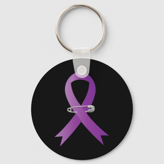 Llavero Epilepsia Awareness Purple Ribbon Super Hero (Anverso)