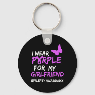 Llavero Epilepsia Awareness Yo uso Purple para mi novia