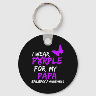 Llavero Epilepsia Awareness Yo Uso Púrpura Para Mi Papa Ri