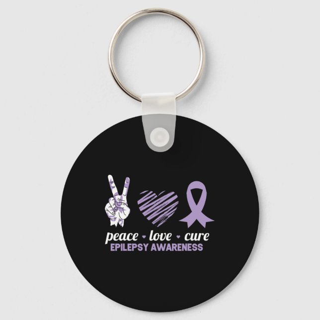 Llavero Epilepsia Conciencia Paz Cure Ribbon (Anverso)